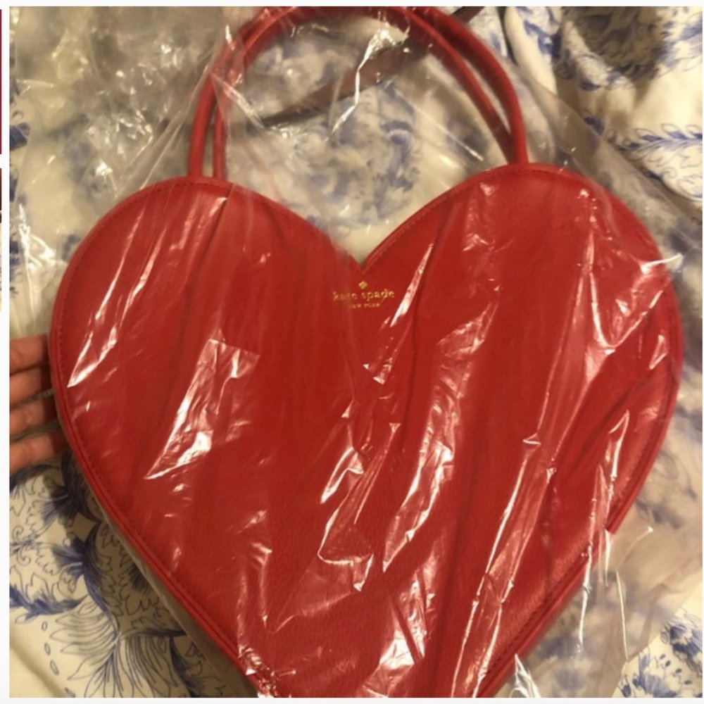Kate Spade Doily red Heart Tote Bag purse nwot - Picture 7 of 8